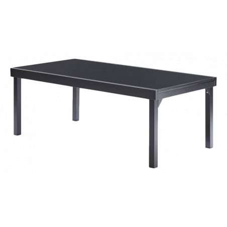Table de jardin Modulo T 8/12 Full Verre Noir