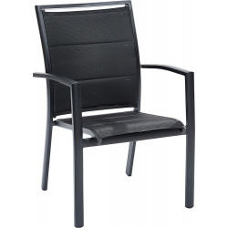 Fauteuil Modulo structure aluminium coloris Noir
