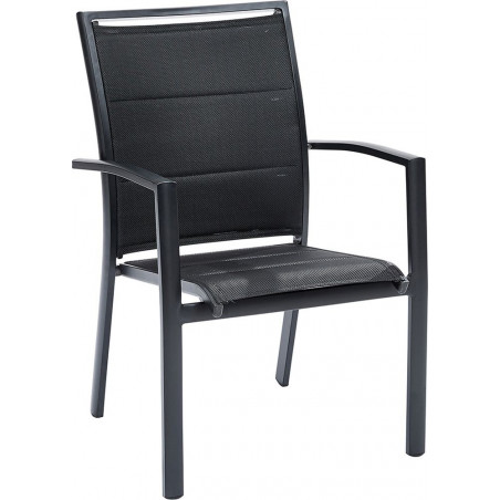 Fauteuil Modulo structure aluminium coloris Noir