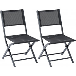 Lot de 2 chaises Modulo structure aluminium coloris noir