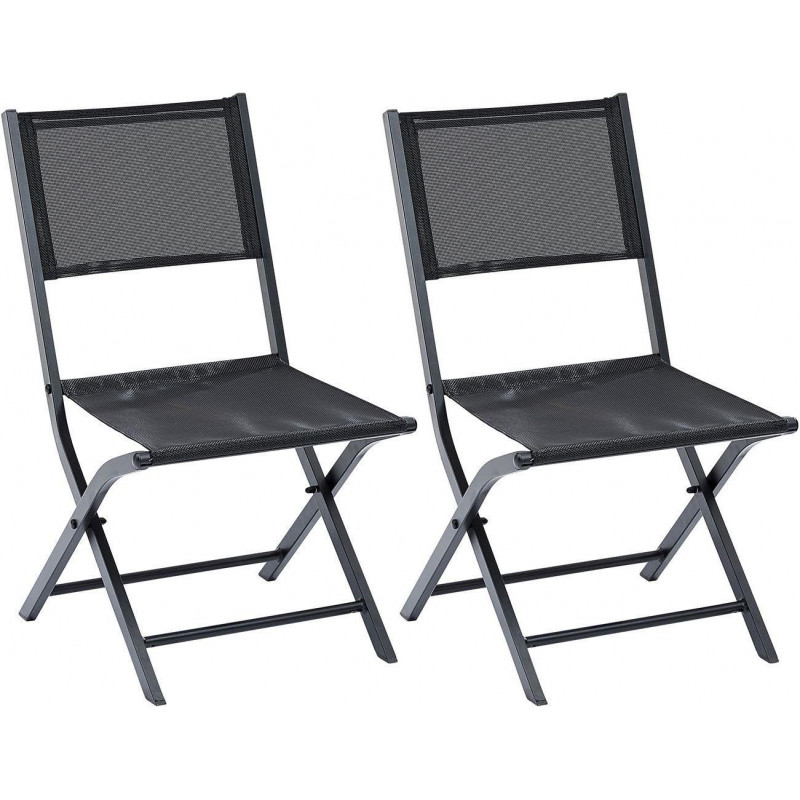 Lot de 2 chaises Modulo structure aluminium coloris noir