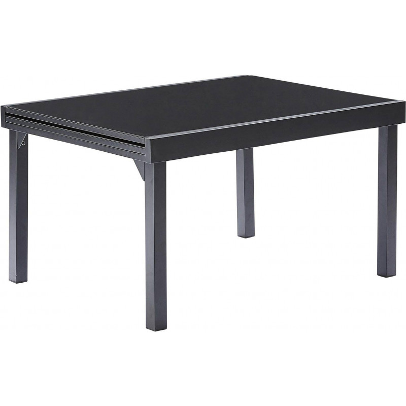 Table de jardin Modulo T 6/10 Full Verre Noir