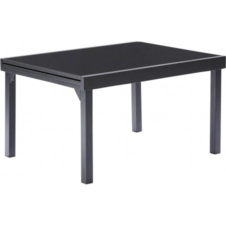 Table de jardin Modulo T 6/10 Full Verre Noir