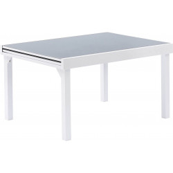 Table de jardin Modulo T 6/10 Full Verre Blanc