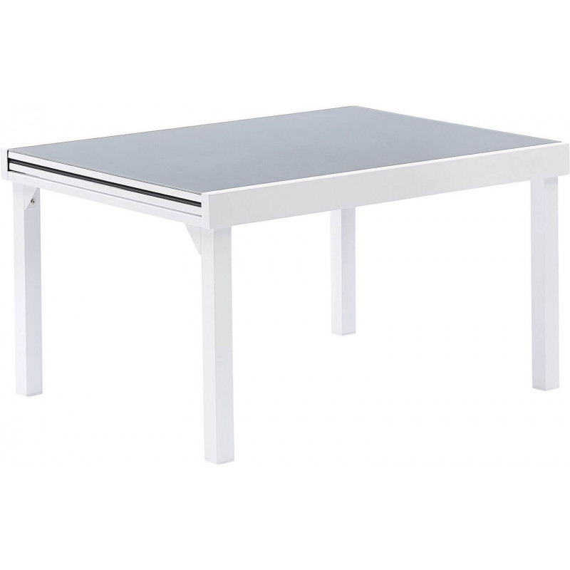 Table de jardin Modulo T 6/10 Full Verre Blanc