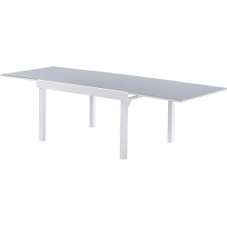 Table de jardin Modulo T 6/10 Full Verre Blanc