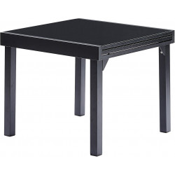 Table de jardin Modulo T 4 / 8 Full Verre Noir