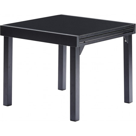 Table de jardin Modulo T 4 / 8 Full Verre Noir