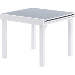 Table de jardin Modulo T 4 / 8 Full Verre Blanc