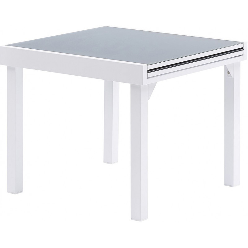 Table de jardin Modulo T 4 / 8 Full Verre Blanc