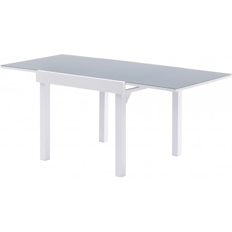 Table de jardin Modulo T 4 / 8 Full Verre Blanc