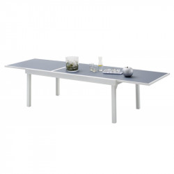 Table de jardin Modulo T 8/12 Full Verre Blanc