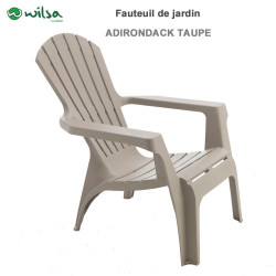 1 Fauteuil Adirondack résine polypropylène Wilsa Garden Taupe