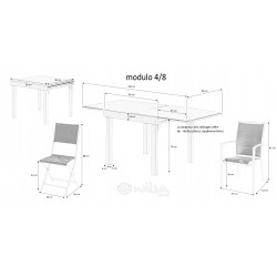 Salon de jardin Ensemble ModuloWood T 4 / 8 + F 4 + C 4 Déco Bois Blanc Wilsa Garden