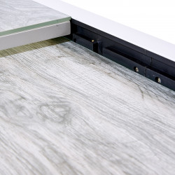 Table de jardin ModuloWood T 4 / 8 Verre Déco Bois Blanc Wilsa Garden