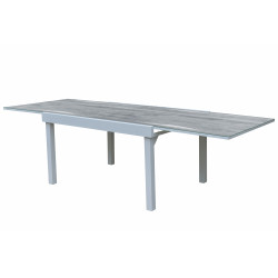 Table de jardin ModuloWood T 6/10 Verre Déco Bois Blanc Wilsa Garden