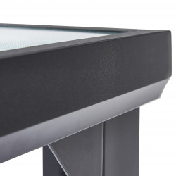 Table de jardin BlackSun 8 Personnes Verre Trempé Noir Wilsa Garden