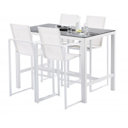 Salon de jardin Ensemble Bar de jardin en aluminium Stone Blanc Wilsa Garden