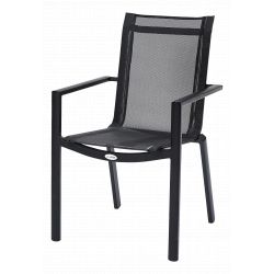 Fauteuil Bali/Star structure aluminium coloris Noir Wilsa Garden