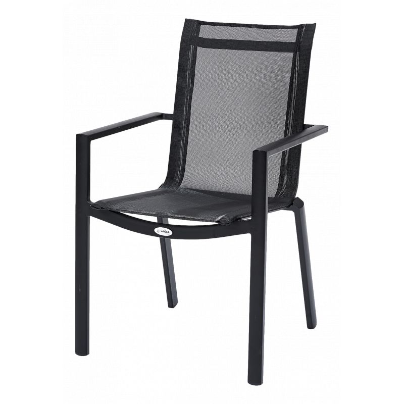 Fauteuil Bali/Star structure aluminium coloris Noir Wilsa Garden
