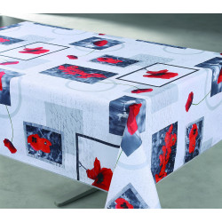 Nappe antitache imprimée Passion blanc rectangulaire 145 x 240 cm