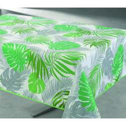 Nappe antitache imprimée Tropical vert rectangulaire 145 x 240 cm