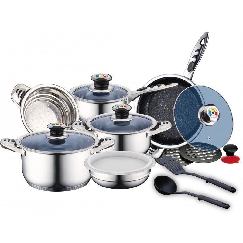 Batterie de Cuisine 16 pièces en Acier Inoxydable de Première Qualité Royalty Line