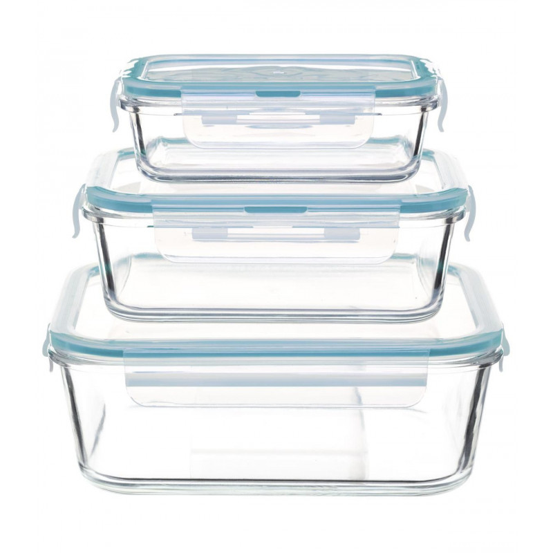 Lot de 3 boites en verre "Clipeat" Secret de Gourmet