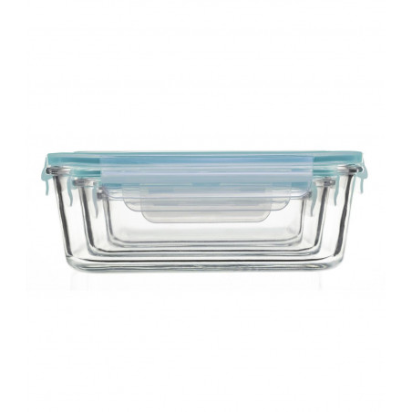 Lot de 3 boites en verre "Clipeat" Secret de Gourmet