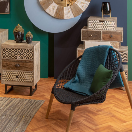 Fauteuil Fil pieds en bois de manguiers Atmosphera