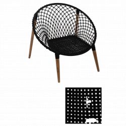 Fauteuil Fil pieds en bois de manguiers Atmosphera