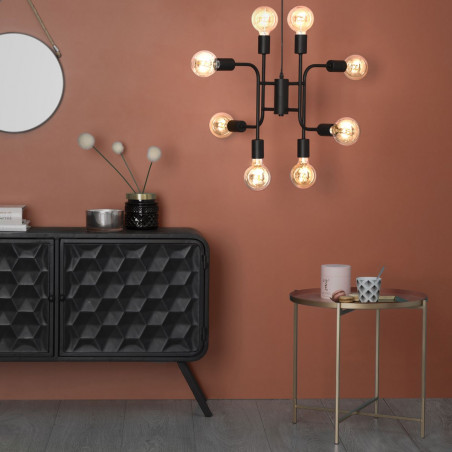Suspension métal "Cantor" 8 ampoules / Diamètre 59 cm Atmosphera