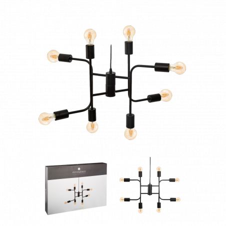 Suspension métal "Cantor" 8 ampoules / Diamètre 59 cm Atmosphera