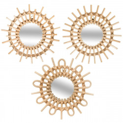 Lot de 3 miroirs Soleil en rotin Diamètre 28 cm Atmosphera
