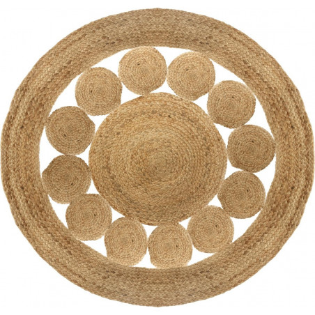 Tapis rond jute ajouré diamètre 80 cm Atmosphera