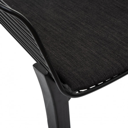 Fauteuil Fil Noir pieds bois « Alby » Atmosphera