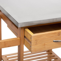 Desserte bambou 3 paniers / 3 tiroirs Grand modèle Atmosphéra