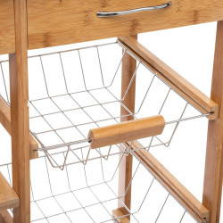 Desserte bambou 3 paniers / 3 tiroirs Grand modèle Atmosphéra