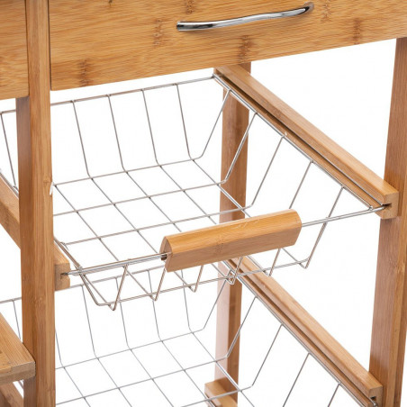 Desserte bambou 3 paniers / 3 tiroirs Grand modèle Atmosphéra