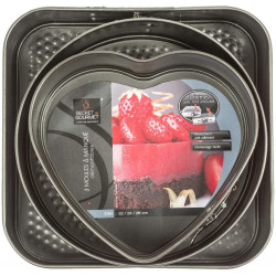 Lot de 3 moules démontables - Fond amovible Secret de Gourmet