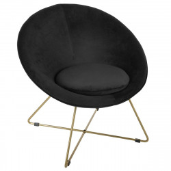 Fauteuil "Evan" en velours & pieds or Atmosphera