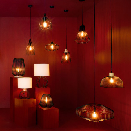 Suspension "Azur" Noire en métal D30 Atmosphera