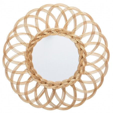 Miroir fleur doré en rotin 50 cm Atmosphera