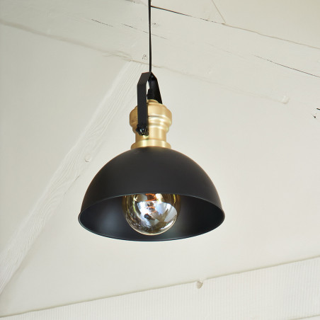 Suspension "Flower" noir et dorée en métal Atmosphera