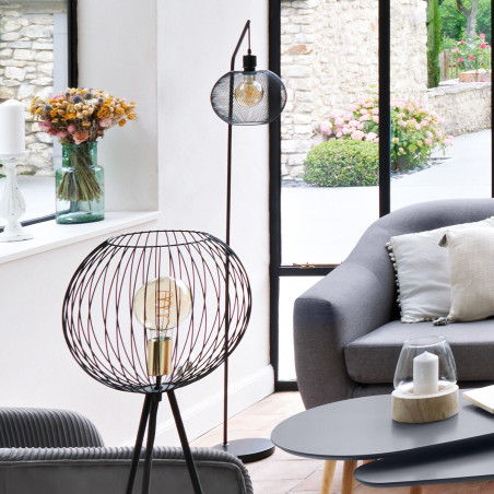 Lampadaire arc "Emie" noir Atmosphera