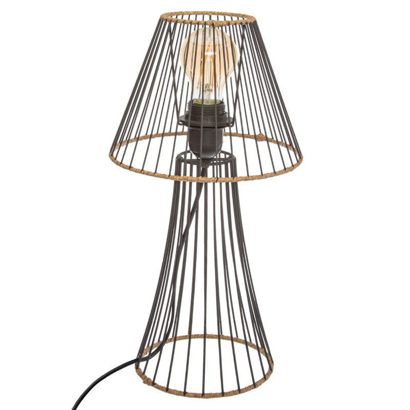 Lampe "Sisal" filaire en métal & en rotin H38,5 d'Atmosphera