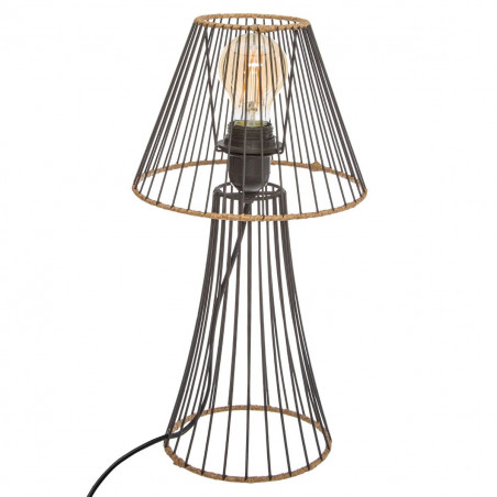 Lampe "Sisal" filaire en métal & en rotin H38,5 d'Atmosphera