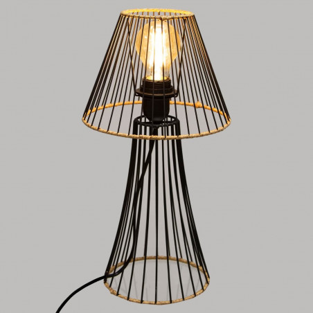 Lampe "Sisal" filaire en métal & en rotin H38,5 d'Atmosphera