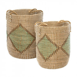 Lot de 2 paniers Seagrass PVC  Atmosphera