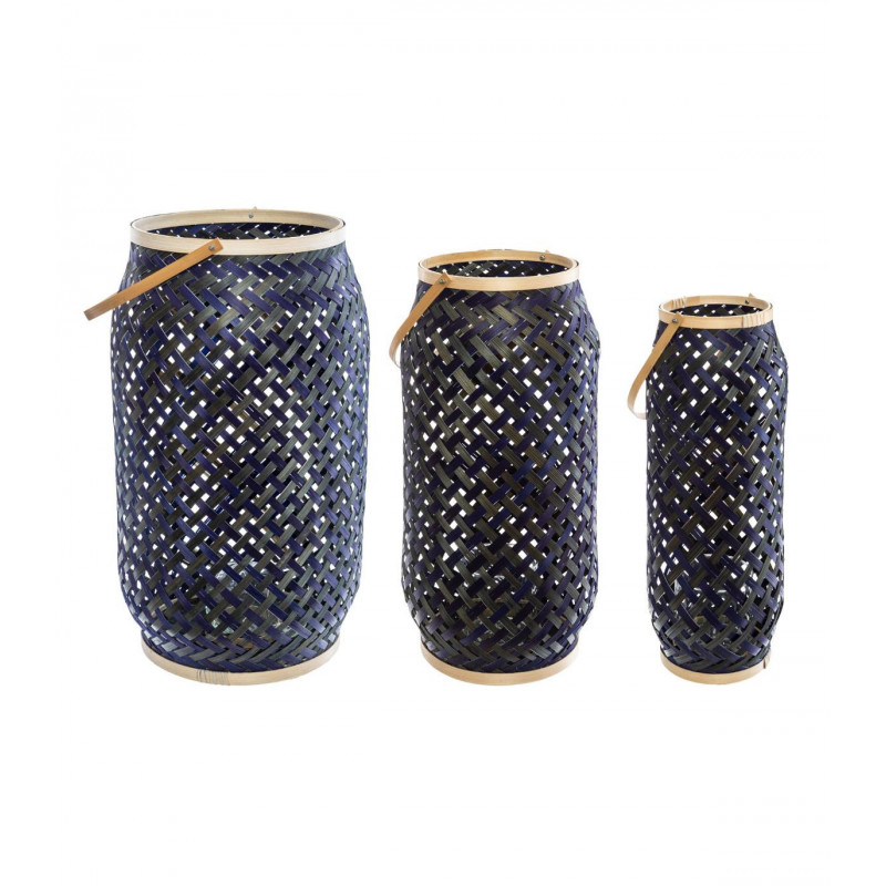 Lot de 3 lanternes bambou "Cross" Atmosphera